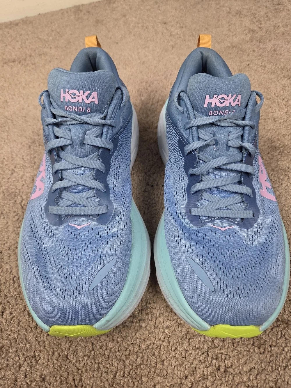 Hoka Men’s Blue Athletic Shoes with Pink Logo - Picture 2 of 7